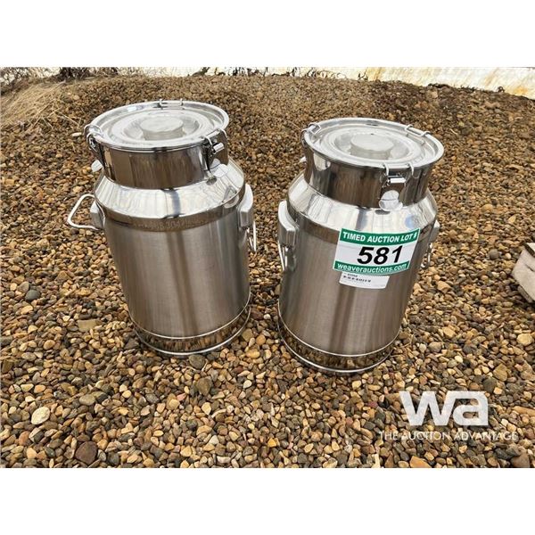 (2) UNUSED MILK CANS