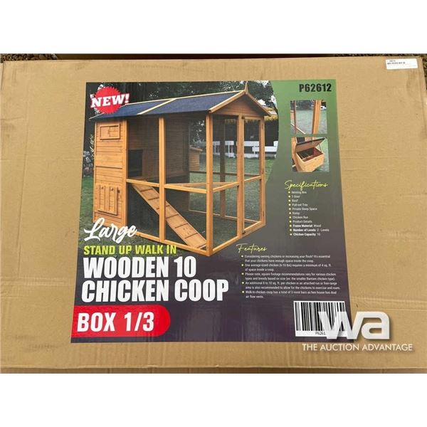 (UNUSED) WOODEN 10 CHICKEN COOP