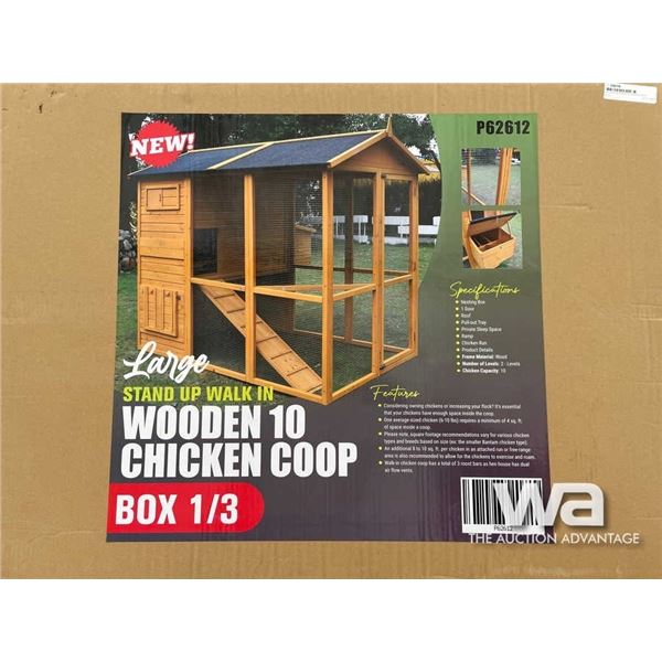 (UNUSED) WOODEN 10 CHICKEN COOP