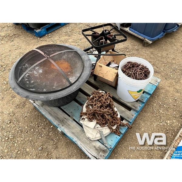 FIRE PIT, BURNER & CHAINS