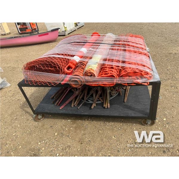 ROLLING TROLLEY W/ BOOMERS & SNOW FENCE