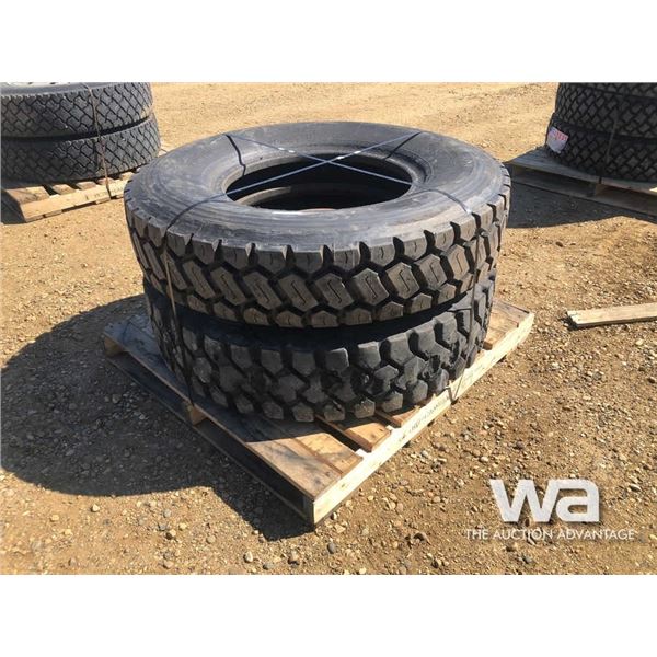(2) BRIDGESTONE L317 12.00 R24 TRUCK DRIVE TIRES