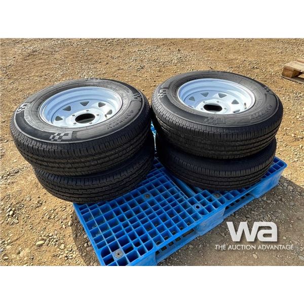 (UNUSED) (4) GRIZZLY 225/75R15 TIRES & RIMS