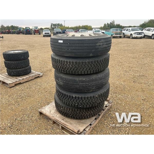 (5) 11R22.5 TRUCK TIRES & RIMS