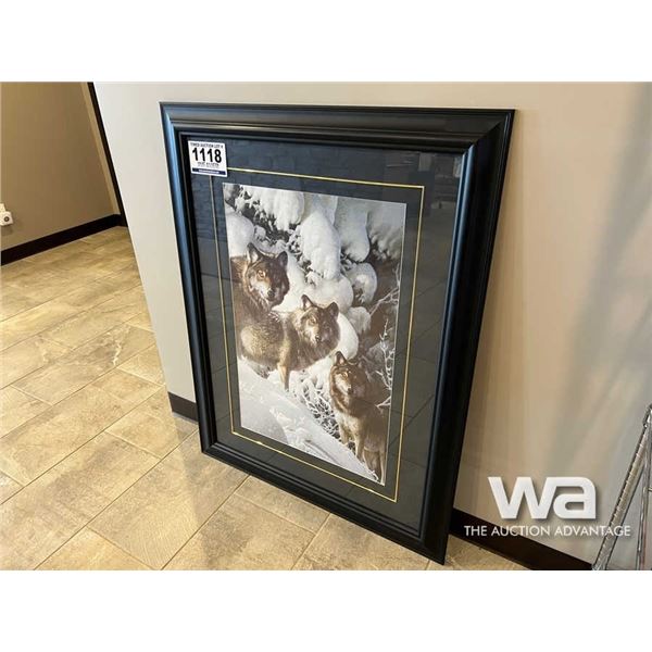3 WOLVES FRAMED PRINT