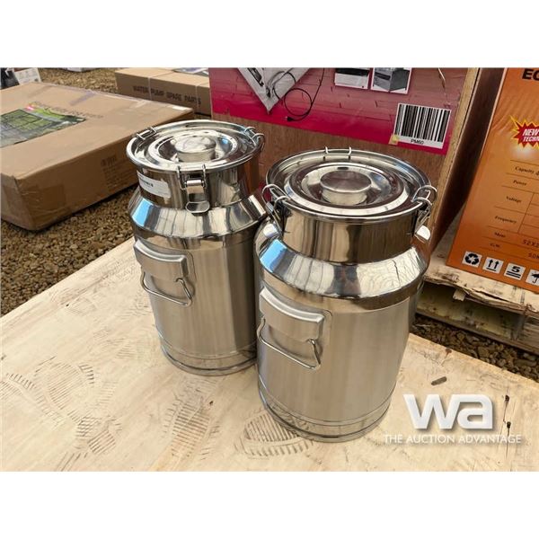 (UNUSED) (2) MILK CANS
