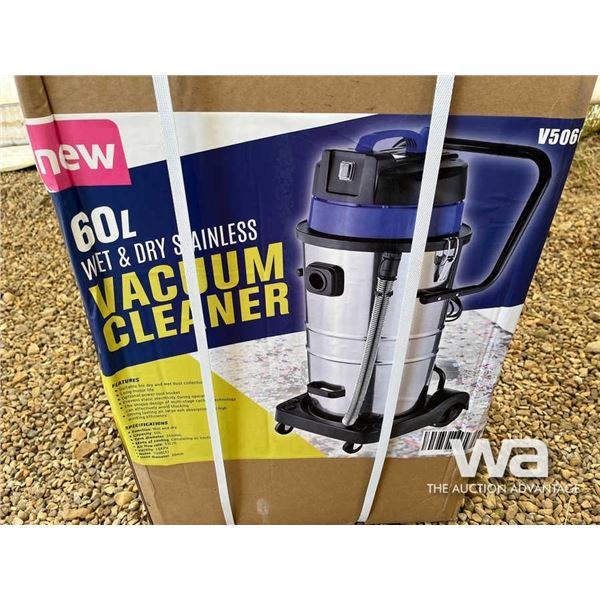 (UNUSED) 60 LITRE WET & DRY STAINLESS VACUUM