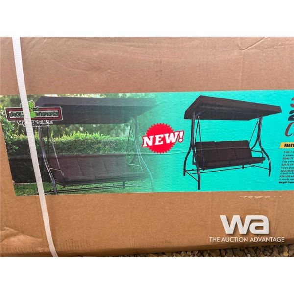 (UNUSED) 3 SEAT OUTDOOR PATIO 2 IN 1 CANOPY SWING