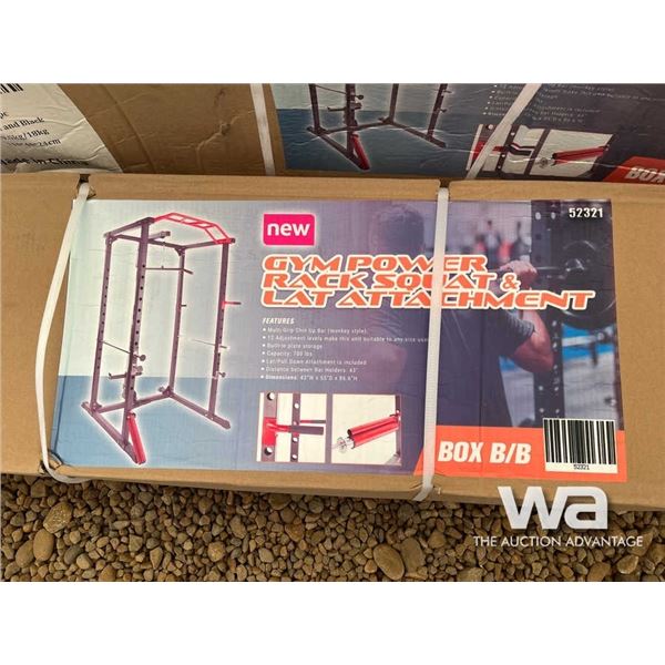 (UNUSED) GYM POWER RACK SQUAT & LAT ATTACHMENT