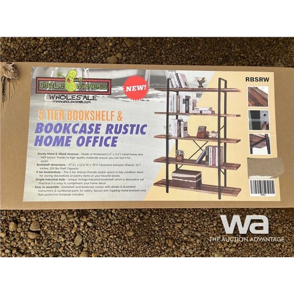 (UNUSED) 5 TIER BOOKSHELF & BOOKCASE