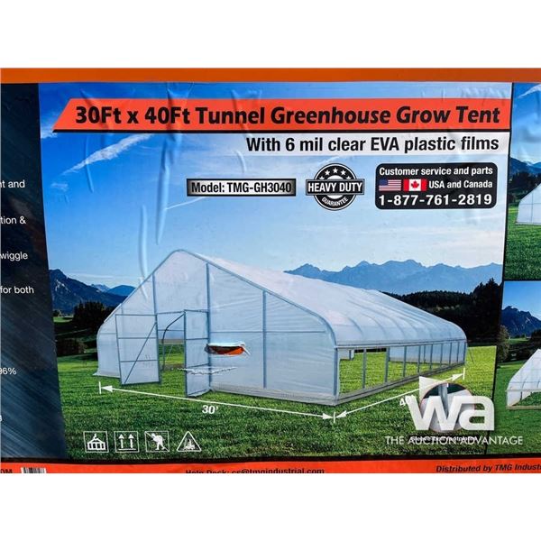 (UNUSED) 30 X 40 FT. TUNNEL GREENHOUSE TENT