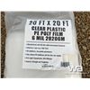Image 3 : (UNUSED) (3) 20 FT X 20 FT CLEAR PLASTIC POLY FILM