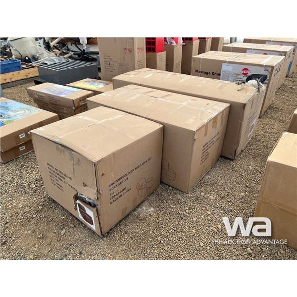 (UNUSED) 3PC BROWN RECLINER SOFA SET