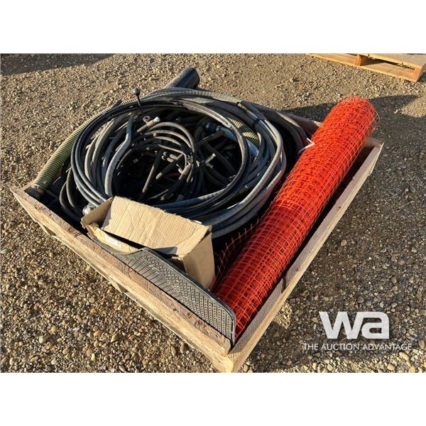 PALLET OF HYDRAULIC HOSES, SNOWFENCE