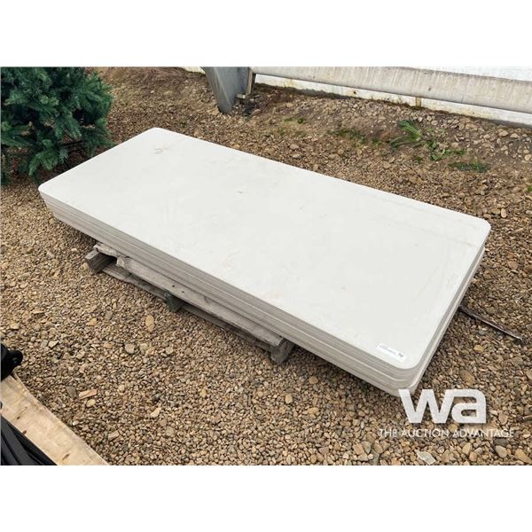 (3) PORTABLE PLASTIC 72" TABLES