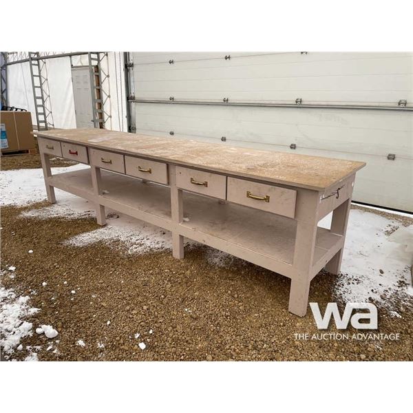 28" X 12 FT. WOOD WORK BENCH