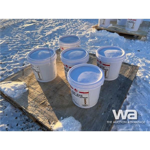 (5) PAILS G70 3/8" X 60 FT TRANSPORT CHAIN