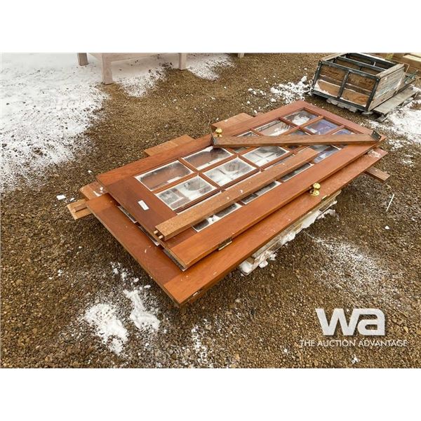 42" X 114" SOLID OAK TABLE & HARD WOOD FRENCH DOOR
