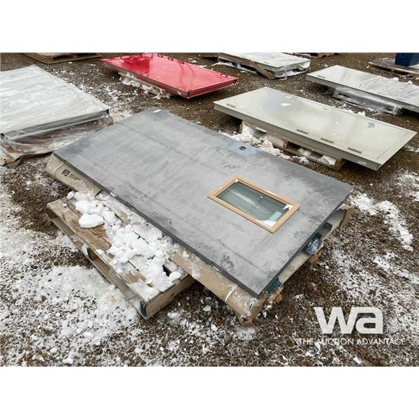 (1) STEEL DOOR, (1) WOOD DOOR