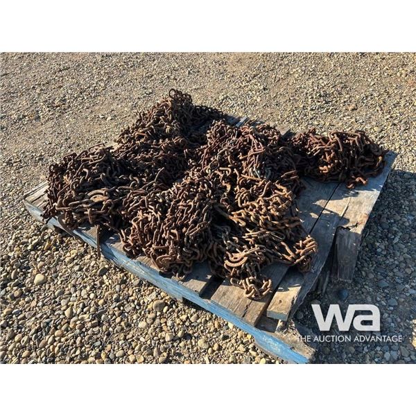 PALLET OF TRIPLE RAIL TIRE CHAINS