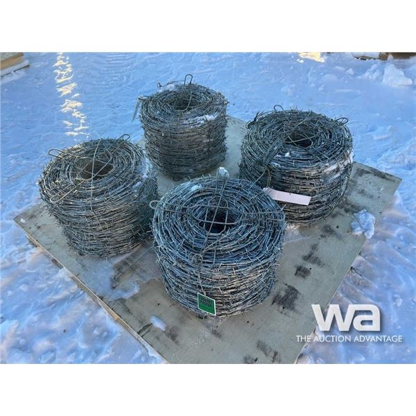(4) ROLLS DBL STRAND BARBED WIRE