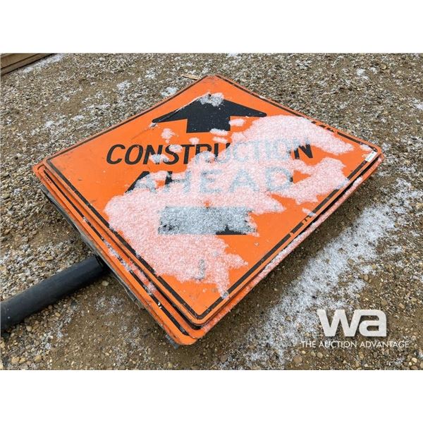 LARGE CONSTRUCTION AHEAD SIGNS