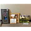Image 1 : (4) PRINTS: HORSES, FLOWER VASE, FOREST