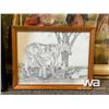 Image 3 : (4) PRINTS: HORSES, FLOWER VASE, FOREST