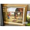 Image 5 : (4) PRINTS: HORSES, FLOWER VASE, FOREST