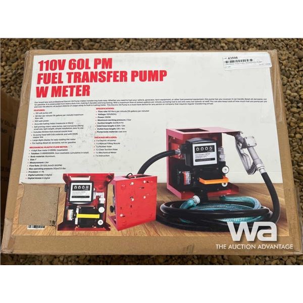 (UNUSED) 110V FUEL TRANSFER PUMP W/METER