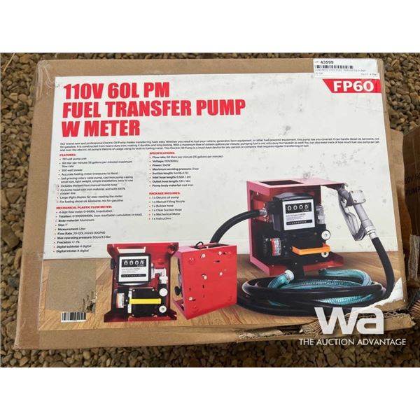 (UNUSED) 110V FUEL TRANSFER PUMP W/METER
