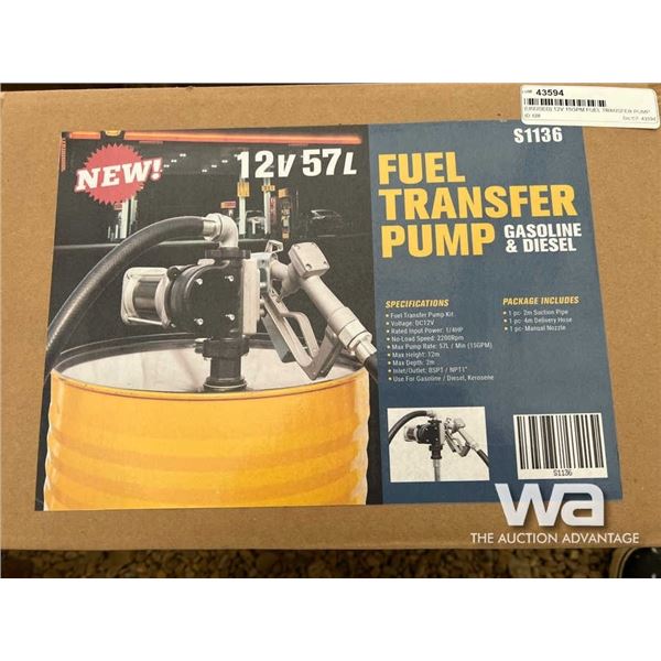 (UNUSED) 12V 15GPM FUEL TRANSFER PUMP