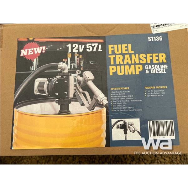 (UNUSED) 12V 15GPM FUEL TRANSFER PUMP