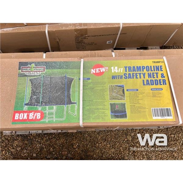 (UNUSED) 14 FT. TRAMPOLINE W/ SAFETY NET & LADDER