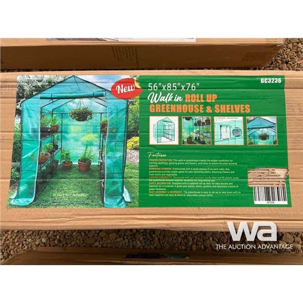 (UNUSED) 56" X 85" X 76" WALK-IN GREENHOUSE