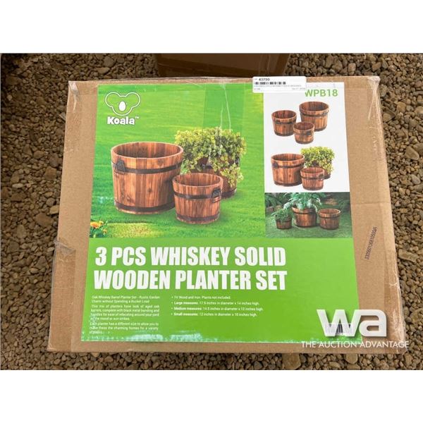 (UNUSED) 3 PCS WHISKEY SOLID WOODEN PLATER