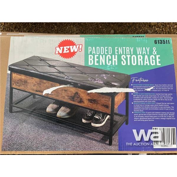 (UNUSED) PADDED ENTRY WAY AND BENCH STORAGE