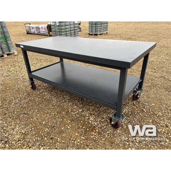 (UNUSED) 6 X 3 FT. STEEL WORK BENCH