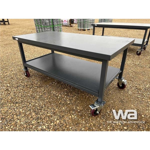 (UNUSED) 6 X 3 FT. STEEL WORK BENCH