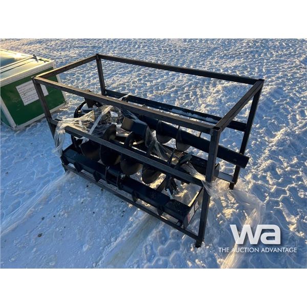 (UNUSED) SKID STEER HYD. AUGER & 2 BITS