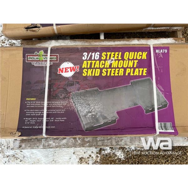 3/16 STEEL QUICK ATTACH MOUNT SKID STEER PLATE