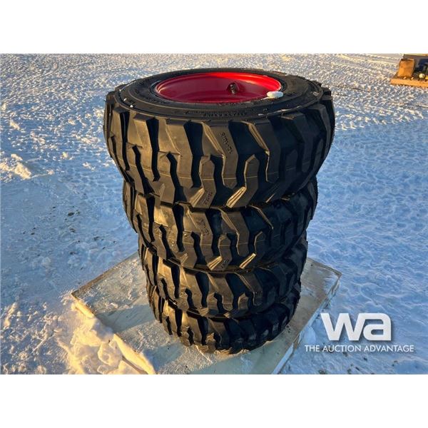 (4) (UNUSED) GRIZZLY 12-16.5 SKIDSTEER TIRES & RIM