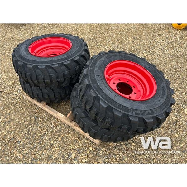 (4) GRIZZLY SKS-1 12-16.5 SKID STEER TIRES & RIMS
