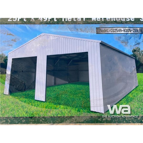 25 X 49 FT. METAL WAREHOUSE SHED