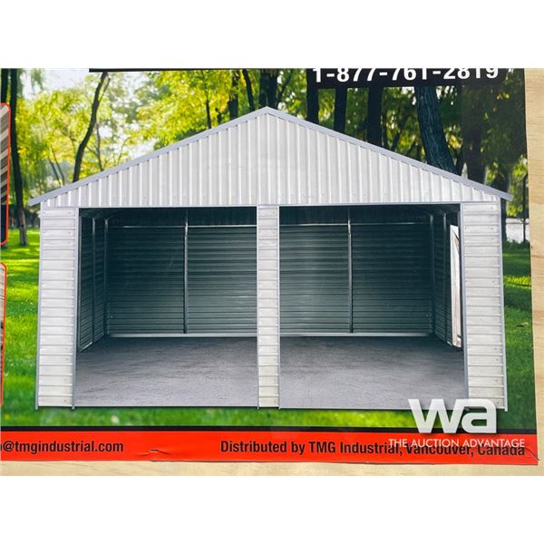 TMG 21 X 19 FT. DOUBLE GARAGE METAL SHED