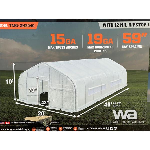 TMG 20 X 40 FT. TUNNEL GREENHOUSE
