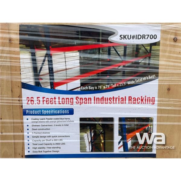 26.5 FT. LONG SPAN INDUSTRIAL RACKING