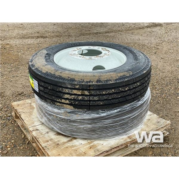(2) GRIZZLY 11R24.5 PR16 TIRES & RIMS
