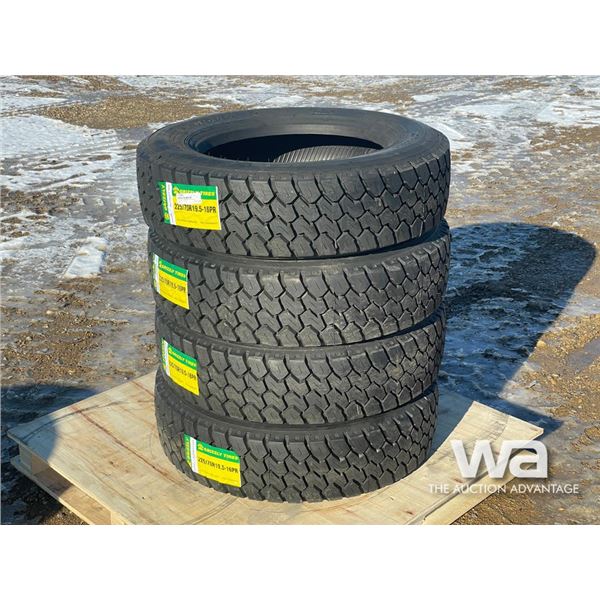 (4) GRIZZLY 225/70R19.5 16PR TIRES