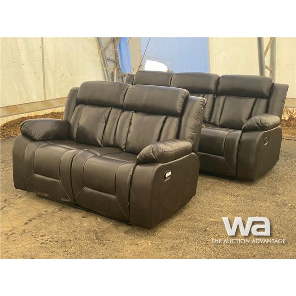 LEATHER RECLINING LOVESEAT & CHAIR